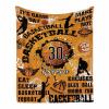 Custom Basketball Boy Player Fan Gift Idea Personalized Name Blanket for Boys Men Birthday Christmas Graduation Gifts Blanket view 1