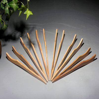 2Pcs Teaware Tea Clips Wood Toast Tong Wooden Toaster Bagel Bacon Squeezer S Ice Tea Tongs Kitchen Dining Tool Fashion