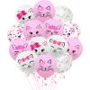 42 Pieces Cat Latex Balloons,12 Inches Cute Cat Balloons for Kitty Theme Birthday Party Decorations Supplies Pink White Balloons view 1