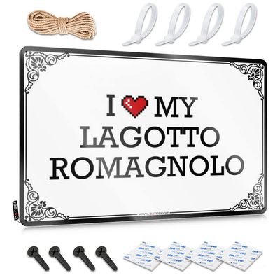 Abipuir Dorm Door Sign I Love My Lagotto Romagnolo Tin Sign Funny Signs for Office Cool Stuff for Boys (Color : Colour, Size : 20X30CM)