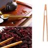 2X Toaster Tongs Tea Tweezers Candy Tongs Wooden Tea Clamp for Bread Toast Salad Barbecue Straight Portable and Useful view 1