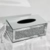 Tissue Box Holder Creative Light Luxury Glass Tissue Box Home Living Room Decoration Paper Box Desktop Napkin Storage Box Rectangle Decorative Napkin Holder view 3