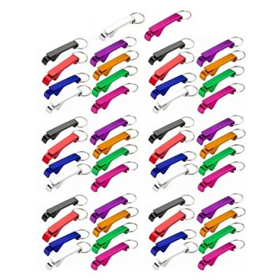50pcs Beer Bottle Openers,Colored Bottle Opener Keychain,Aluminum Alloy Colorful Mini Pocket Beer Beverage Opener,Open the Lids of Beer Bottle Easily