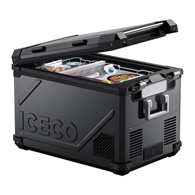 ICECO APL55 Dual Zone Portable Refrigerator Freezer Bluetooth Controlled, 55 Liter 12v refrigerator with SECOP Compressor, DC 12/24V, AC 110-240V, for Truck, Car and Home, -4~68 (Black)