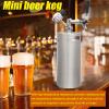 RGWYGCG Mini Stainless Steel Beer Keg,Portable Home Dispenser System to Keep Fresh for Home Kitchen Brewing Beer,Keeps Carbonation for Craft Beer Draft and Homebrew,3.6 liters view 2