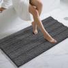 Yimobra Bathroom Rug Mat 47 x 24, Non Slip and Super Absorbent Bath Mat,Machine Washable Quick Dry,Ultra Plush Chenille Shower Rugs for Bathroom Floor Sink Tub and Shower Outside,Dark Gray view 1