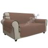 Easy-Going Waterproof Oversized Loveseat Covers Leakproof Couch Cover for 2 Cushion Couch Sofa Cover Washable Sofa Slipcover Non-Slip Furniture Protector with Pocket for Pets (Medium-XL, Brown) view 1