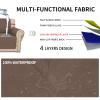 Easy-Going Waterproof Oversized Loveseat Covers Leakproof Couch Cover for 2 Cushion Couch Sofa Cover Washable Sofa Slipcover Non-Slip Furniture Protector with Pocket for Pets (Medium-XL, Brown) view 3