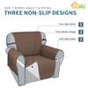 Easy-Going Waterproof Oversized Loveseat Covers Leakproof Couch Cover for 2 Cushion Couch Sofa Cover Washable Sofa Slipcover Non-Slip Furniture Protector with Pocket for Pets (Medium-XL, Brown) view 4