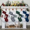 LUBOT Initial Monogram Christmas Stocking Letters 20" Personalized Custom Name Xmas Family Stockings Embroidery Large Buffalo Plaid Rustic/Farmhouse/Country Fireplace Decor Red Letters M view 1