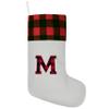 LUBOT Initial Monogram Christmas Stocking Letters 20" Personalized Custom Name Xmas Family Stockings Embroidery Large Buffalo Plaid Rustic/Farmhouse/Country Fireplace Decor Red Letters M view 2