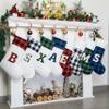 LUBOT Initial Monogram Christmas Stocking Letters 20" Personalized Custom Name Xmas Family Stockings Embroidery Large Buffalo Plaid Rustic/Farmhouse/Country Fireplace Decor Red Letters M view 3