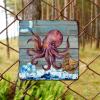 ArogGeld Rustic Octopus Life Buoy Sailboat Metal Sign Sea Wave Metal Wall Art Summer Beach Decorative Home Wall Art 10x10in Nautical Coastal Plaque Sign Decor for Home Pub Bar Restaurant Man Cave view 3