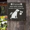 ArogGeld Metal Sign Please Keep Gate Closed Aluminum Metal Sign Chihuahua Dog Home Wall Decoration Puppy Doggy 10x10in Fashion Wall Art Decor for Home Bar Pub Garage Road Man Cave view 2