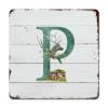 ArogGeld Tin Sign Monogram Initial P Metal Wall Art Alphabet Deer Woodland Home Wall Decoration Single Letter Wildflower 10x10in Country Poster Plaque Decor for Office Home Classroom Man Cave view 1