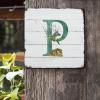 ArogGeld Tin Sign Monogram Initial P Metal Wall Art Alphabet Deer Woodland Home Wall Decoration Single Letter Wildflower 10x10in Country Poster Plaque Decor for Office Home Classroom Man Cave view 2