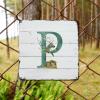 ArogGeld Tin Sign Monogram Initial P Metal Wall Art Alphabet Deer Woodland Home Wall Decoration Single Letter Wildflower 10x10in Country Poster Plaque Decor for Office Home Classroom Man Cave view 3