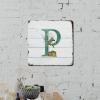 ArogGeld Tin Sign Monogram Initial P Metal Wall Art Alphabet Deer Woodland Home Wall Decoration Single Letter Wildflower 10x10in Country Poster Plaque Decor for Office Home Classroom Man Cave view 4