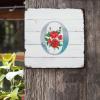 ArogGeld Metal Sign Monogram Initial O Metal Tin Sign Alphabet Red Floral Poster Wall Art Decor Single Letter French Floral 10x10in Antique Wall Plaque Poster for Bar Man Cave Cafe Garage Home view 2