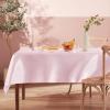 Homiest 1 Pack 60 x 102 Inches Satin Tablecloth Light Pink Table Cover, Bright Overlay Table Cloth Silky Rectangle Table Decorations, Satin Dining Table Cloths for Wedding Reception Graduation Banquet view 3