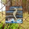ArogGeld Nautical Coastal Seahorse Rudder Metal Sign Sea Wave Aluminum Metal Sign Ocean Theme Home Sign Wall Decor 10x10in Artistic Wall Decor Art for Home Bar Coffee Shop Man Cave view 3