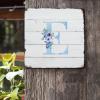 ArogGeld Monogram Initial E Tin Sign Alphabet Blue Floral Metal Tin Sign Last Name Home Wall Decoration Gardener 10x10in Chic Plaque Sign Decor for Home Bar Pub Garage Road Man Cave view 2
