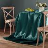 Homiest 1 Pack 60 x 102 Inches Satin Tablecloth Hunter Green Table Cover, Bright Overlay Table Cloth Silky Rectangle Table Decorations, Satin Dining Table Cloths for Wedding Reception Graduation view 4