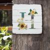 ArogGeld Metal Sign Monogram Initial H Metal Tin Sign Alphabet Yellow Floral Home Wall Decoration Last Name Spring Floral 10x10in Country Plaque Tin Sign for Home Bar Coffee Man Cave Garage view 2