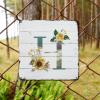 ArogGeld Metal Sign Monogram Initial H Metal Tin Sign Alphabet Yellow Floral Home Wall Decoration Last Name Spring Floral 10x10in Country Plaque Tin Sign for Home Bar Coffee Man Cave Garage view 3