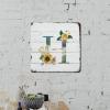 ArogGeld Metal Sign Monogram Initial H Metal Tin Sign Alphabet Yellow Floral Home Wall Decoration Last Name Spring Floral 10x10in Country Plaque Tin Sign for Home Bar Coffee Man Cave Garage view 4