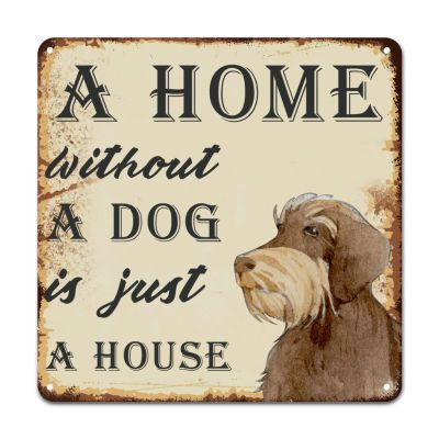 ArogGeld A House Without A Dog is Just A House Tin Sign Golden Retriever Dog Metal Wall Art Puppy Doggy Decorative Wall Art 10x10in Retro Plaque Sign Decor for Bathroom Garden Home Decor Cafe