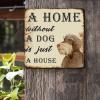 ArogGeld A House Without A Dog is Just A House Tin Sign Golden Retriever Dog Metal Wall Art Puppy Doggy Decorative Wall Art 10x10in Retro Plaque Sign Decor for Bathroom Garden Home Decor Cafe view 2