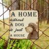 ArogGeld A House Without A Dog is Just A House Tin Sign Golden Retriever Dog Metal Wall Art Puppy Doggy Decorative Wall Art 10x10in Retro Plaque Sign Decor for Bathroom Garden Home Decor Cafe view 3