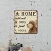 ArogGeld A House Without A Dog is Just A House Tin Sign Golden Retriever Dog Metal Wall Art Puppy Doggy Decorative Wall Art 10x10in Retro Plaque Sign Decor for Bathroom Garden Home Decor Cafe view 4