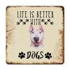 ArogGeld Life is Better with Dogs Tin Sign Golden Retriever Dog Metal Wall Art Dog Animal Wall Art Home Decor 10x10in Antique Wall Art Decor for Bars Restaurants Cafes Pubs view 1