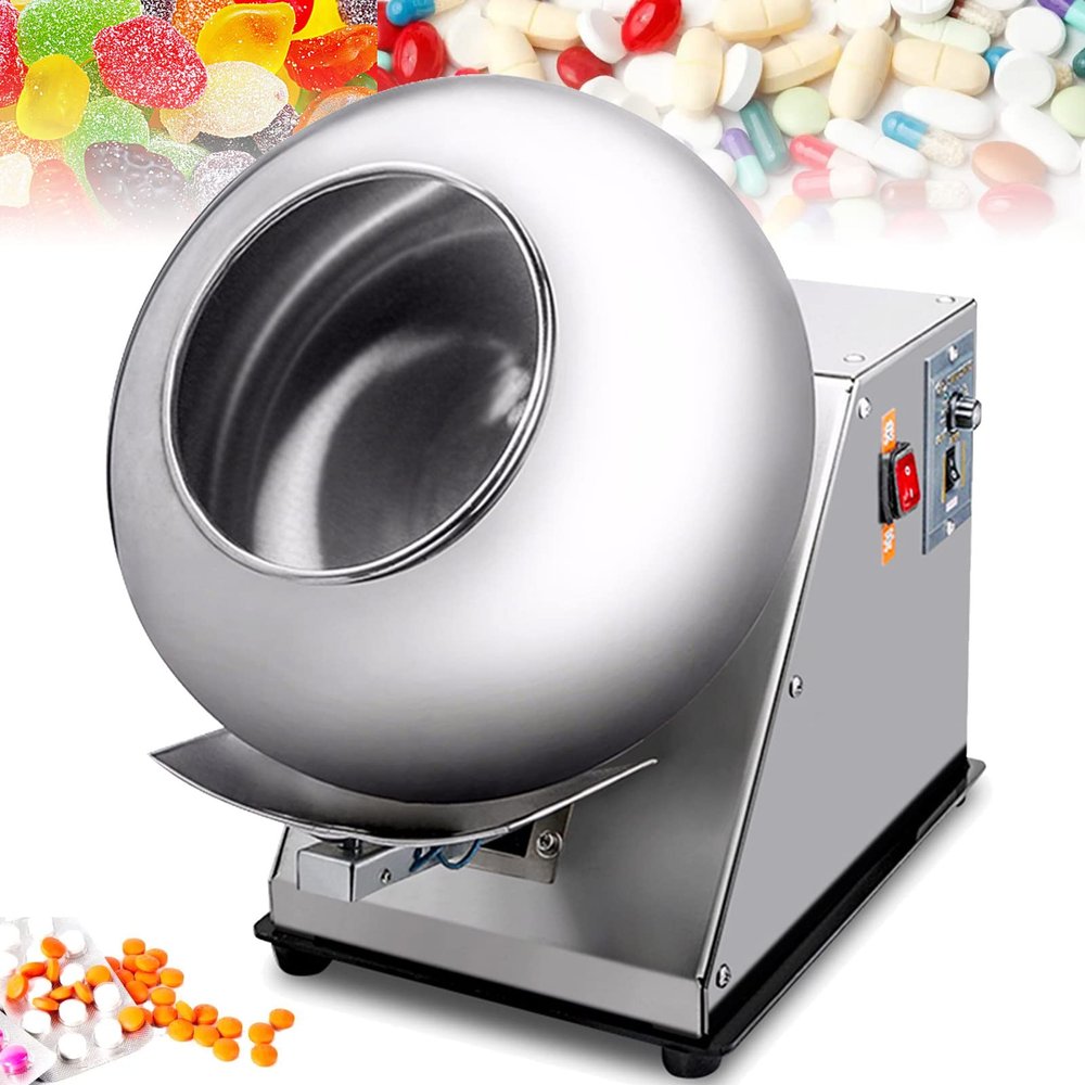 kubeier Sugar Coating Machine, Small Commercial Mini Chocolate Panning Machine, Sugar Coating Pan Table Top Small Commercial Mini Chocolate Panning Machine,110V
