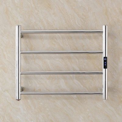 BEESOM Electric Towel Warmer with Timer, Heated Towel Warmer Rack, Wall Mounted Smart Constant Temperature Electric Towel Rack, Low Power Stainless Steel Heated Towel Rails,Bright-220V-Plug-in