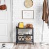 Fencer Wire 3-Tier Shoe Rack for Entryway, Mudroom Shoe Bench, Small Shoe Rack, Metal Shoe Shelf with Wood Board, Industrial Shoe Storage Table for Hallway, Living Room, Bedroom, Closet, Rustic Oak view 2