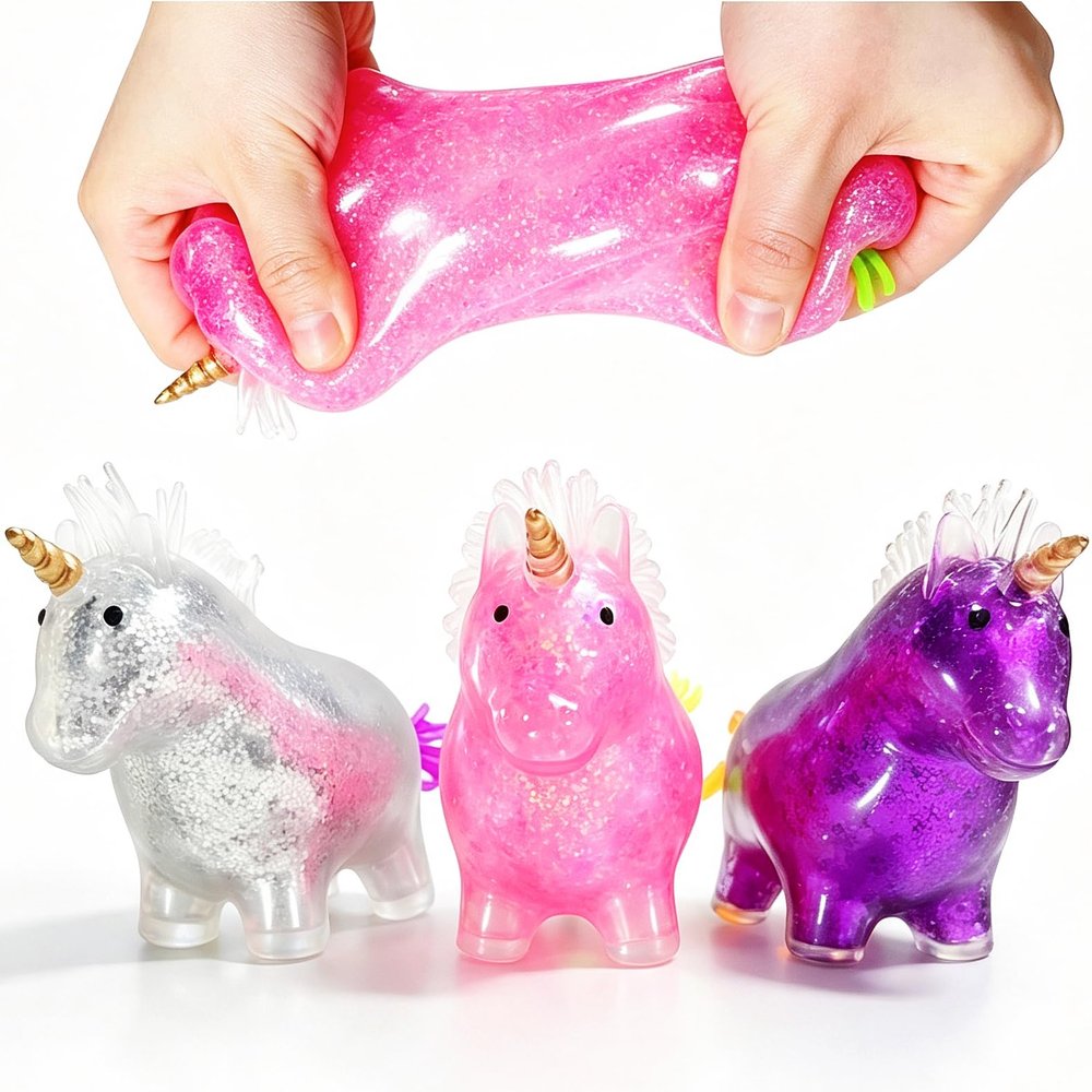 Unicorn Squishy Stress Balls (3-Pack) for Adults Vase Fillers, Unicorn Ball