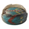 1 Set of Rustic Western Indian Turquoise Eagle Feather Coaster Holder W/ 4 Round Coasters view 1