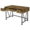 Coaster Home Furnishings - Analiese - Metal and Wood - 2-Piece Computer Desk and Bookcase Set with Three Storage Drawers, Four-Shelf Bookcase - Farmhouse - Home Office - Rustic Nutmeg - 801541-S2 view 4