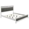 Coaster Home Furnishings Barzini Modern Classic 4-Piece Bedroom Set Leatherette Upholstered California King Size Panel Bed Frame 56-inch Headboard White 205891KW-S4 view 3