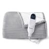 Bedsure GentleSoft Heated Blanket Throw - Soft Ribbed Flannel Electric Blanket, Heating with 6 Time Settings (Up to 10H), 6 Heat Settings & 8Hr Timer Auto Off, Gifts for Grandma (50"x60", Light Grey) view 1