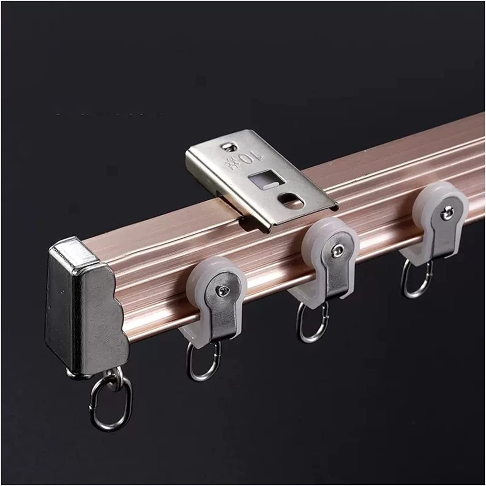Room Divider Ceiling Track Hospital Curtain Track System Ceiling Mount, Bendable Aluminum Curtain Rod for Garage/Living Room/Classroom Bay Window Curtain Pole ( Color : Rose Gold , Size : 13m/42.6ft )