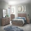 Coaster Home Furnishings Brantford Farmhouse 5-Piece Bedroom Set Eastern King Size Panel Bed Frame 52-inch Headboard Barrel Oak 207041KE-S5 view 2