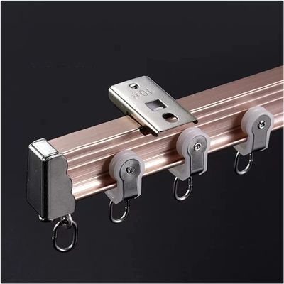 Room Divider Ceiling Track Hospital Curtain Track System Ceiling Mount, Bendable Aluminum Curtain Rod for Garage/Living Room/Classroom Bay Window Curtain Pole ( Color : Rose Gold , Size : 1.5m/4.9ft )