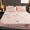 FCLDESHOP Easy Care Bedding,Brushed Quilted Printed Fitted Sheet, Solid Non Slip Mattress Protector PillowcaseSuitable for All Seasons,Grey,150 * 200cm view 2