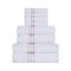 BNM Turkish Cotton Luxury Towels, Ideal For Master Bath, Guest Bathroom, Fast Drying, Shower, Spa, Face/ Washcloths, Hand, Bath Towels, Absorbent, Home Basics, 8 Piece Towel Set, Tea Rose view 1