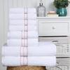 BNM Turkish Cotton Luxury Towels, Ideal For Master Bath, Guest Bathroom, Fast Drying, Shower, Spa, Face/ Washcloths, Hand, Bath Towels, Absorbent, Home Basics, 8 Piece Towel Set, Tea Rose view 2