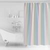 Double Love Pastel Bathroom Curtain 78 Inch Shower Curtain with 12 Hooks, Waterproof Polyester Bath Curtain Washable Bathtub Curtain Rainbow Candy Color Geometric Stripes 72''x 78'' view 2